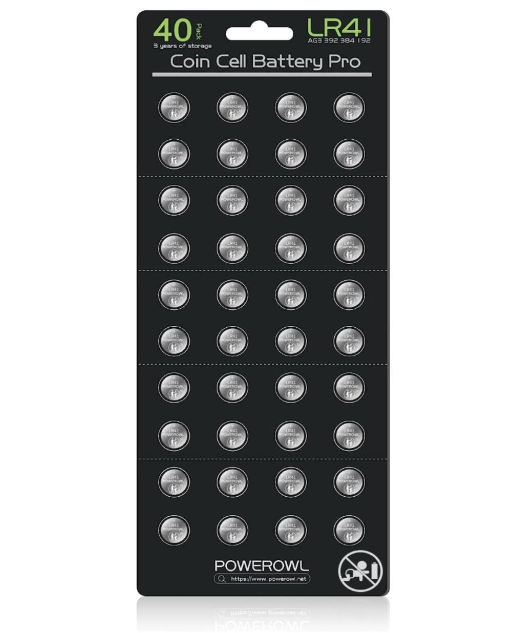 High Capacity LR41 Batteries 40 Pack